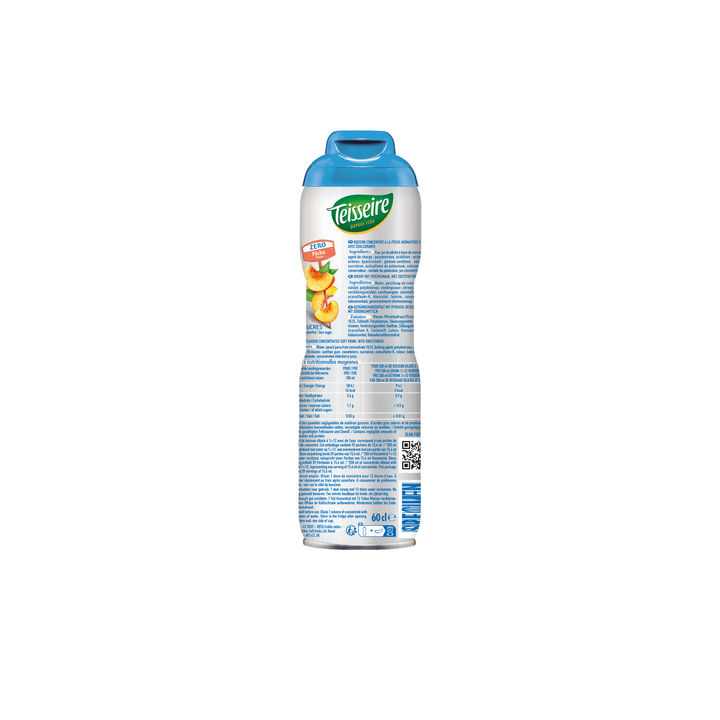 Sirop Pêche Zéro Sucres TEISSEIRE