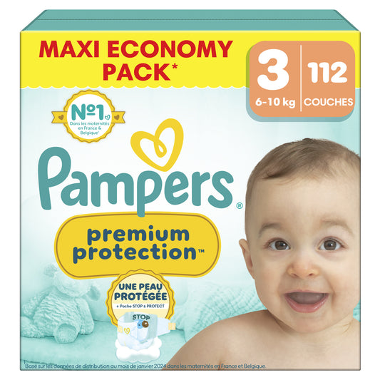 Couches Bébé Prenium Protection 6-10kg Taille 3 PAMPERS