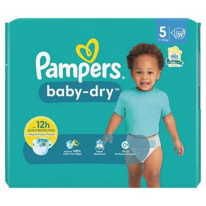 Pampers Baby-Dry Baby Diapers Size 5 11kg-16kg