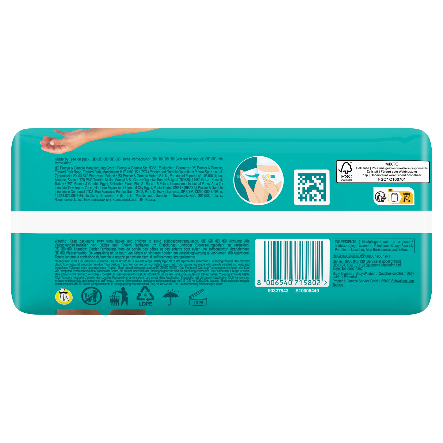 Pampers Baby-Dry Babywindeln Größe 5 11kg-16kg