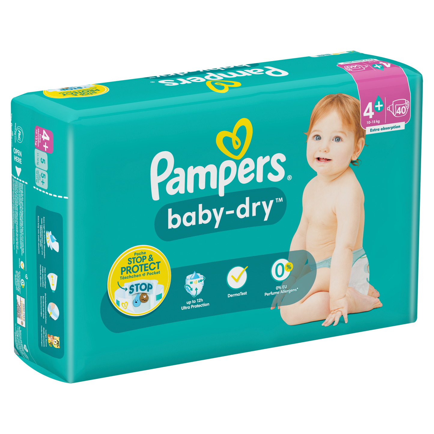PAMPERS Baby-Dry Babywindeln Größe 4+ 10kg-15kg