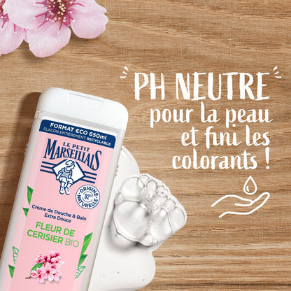 Gel Douche Hydratant et Nourrissant Fleur de Cerisier Bio LE PETIT MARSEILLAIS