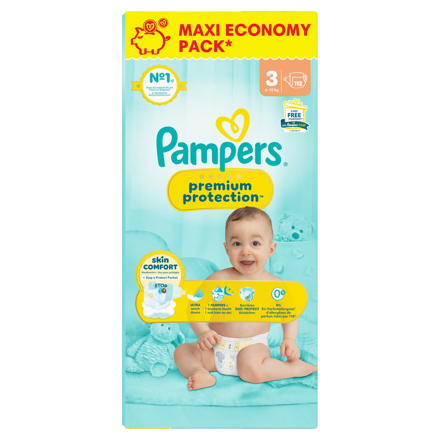 Couches Bébé Prenium Protection 6-10kg Taille 3 PAMPERS