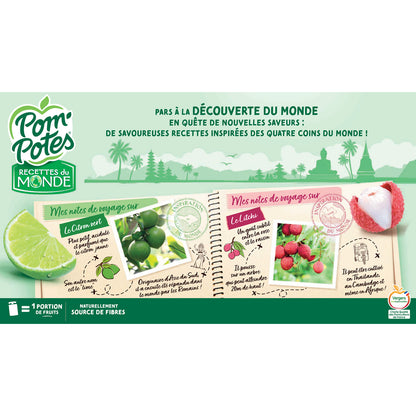 Kompott Rezepte Asiatische Süßigkeiten Apfel Himbeere Litschi, Erdbeere Limette Ohne Zuckerzusatz POM'POTES