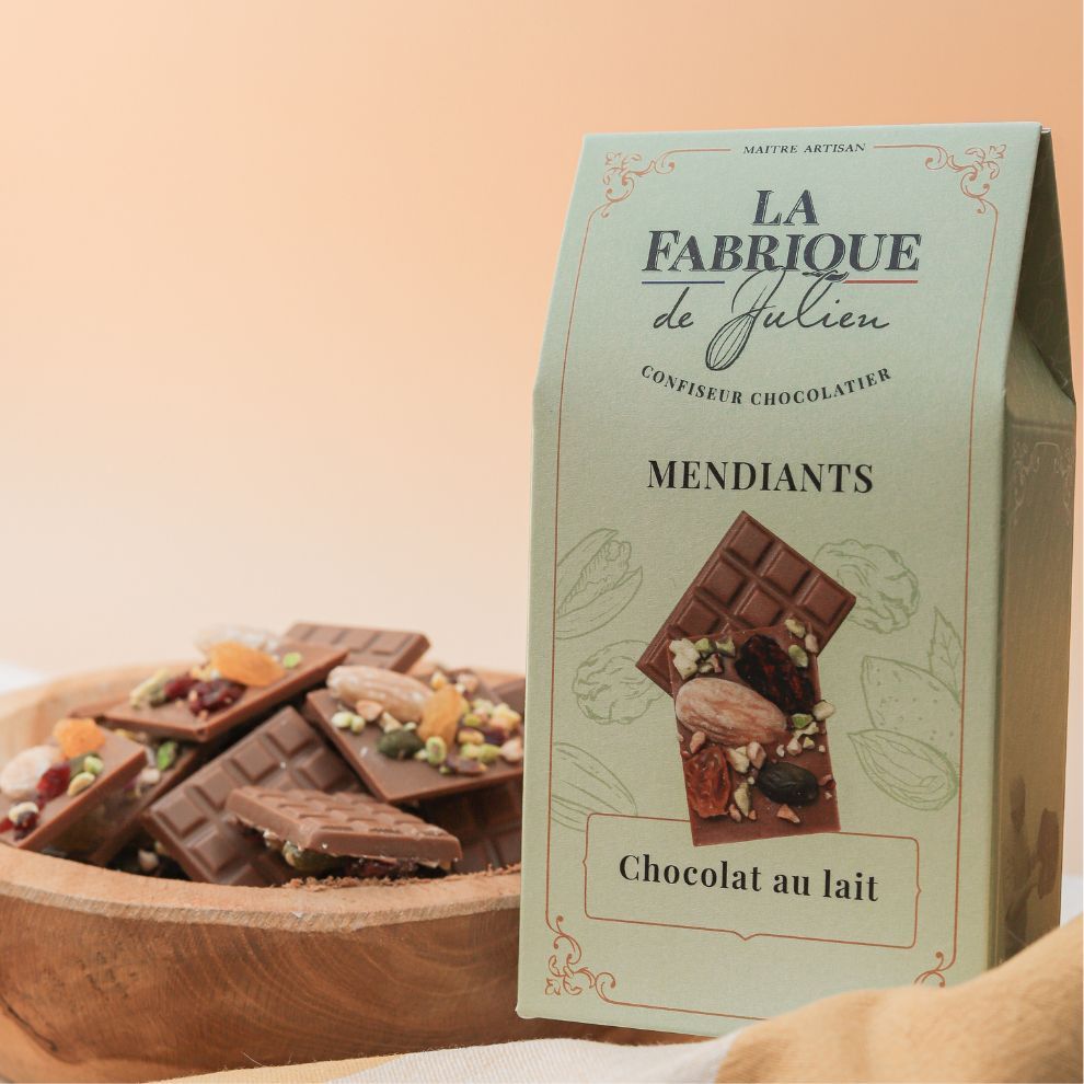 Mendiants chocolat au lait fruits secs LA FABRIQUE DE JULIEN